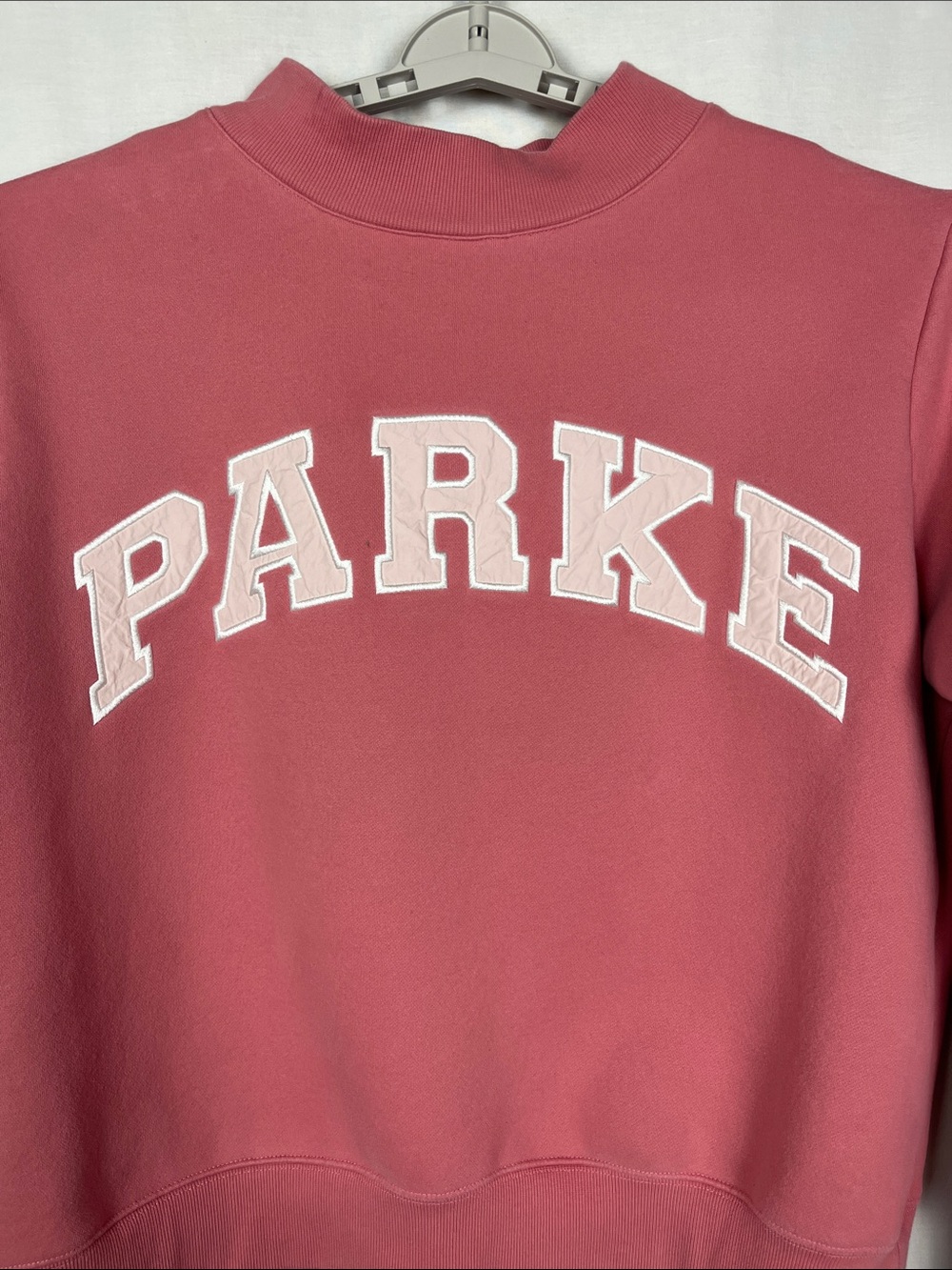 Parke Pink on Pink Varsity Mockneck Sweatshirt - Picture 2 of 10